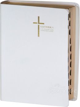 Luther21 - F.C. Thompson Studienausgabe - Standard mit Griffregister- Lederfaserstoff weiß