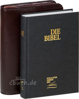 Schlachter 2000 Taschenausgabe schwarz mit Bibelhülle Rindleder-Smart (bordeaux)