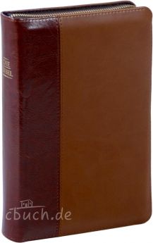 Elberfelder Bibel Edition CSV - größere Taschenbibel, Kunstleder, braun, Reißverschluss