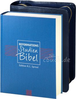 Reformations-Studien-Bibel - Hardcover mit Bibelhülle (blau)