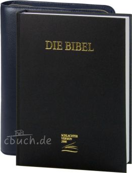 Schlachter 2000 Großdruckausgabe mit Bibelhülle (blau)