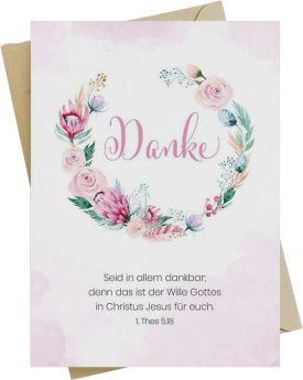 Postkarte "Danke" mit Bibelvers
