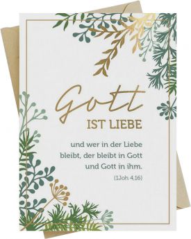 Postkarte "Gott ist Liebe" mit Bibelvers