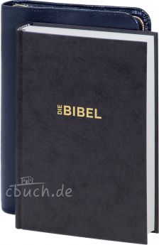 Schlachter 2000 Taschenausgabe schwarz mit Bibelhülle Rindleder-Smart (blau)