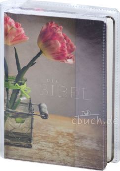 Schlachter 2000 Taschenausgabe "Tulpen" mit Klarsicht-Bibelhülle 