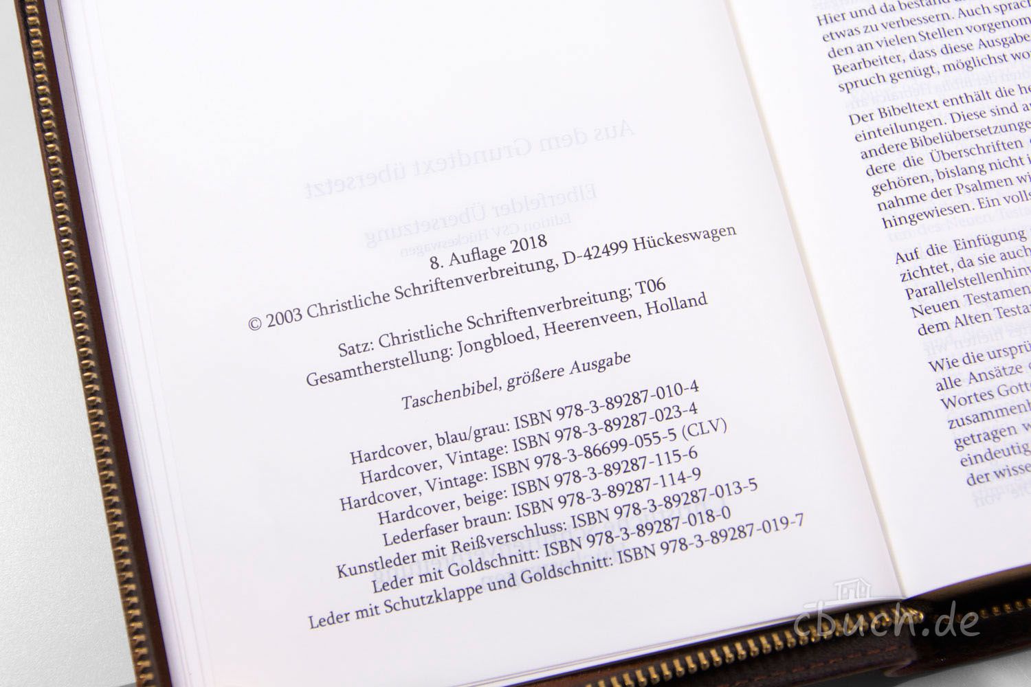Elberfelder Bibel Edition CSV - größere Taschenbibel, Kunstleder 